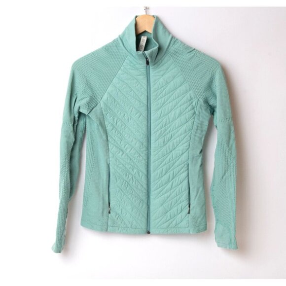 Athleta Sz S Quilted Lightweight Jacket Women Full Zip Mint Green - Picture 1 of 12